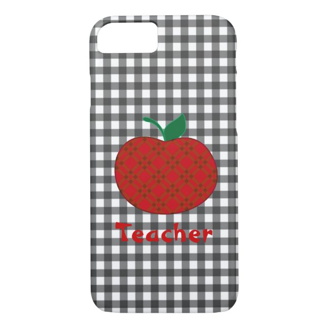Coque de l'enseignant En vichy Apple iPhone 7 (Dos)