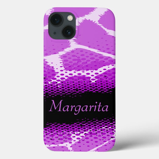 Coque de motif d'animal graphique noir violet (Verso)