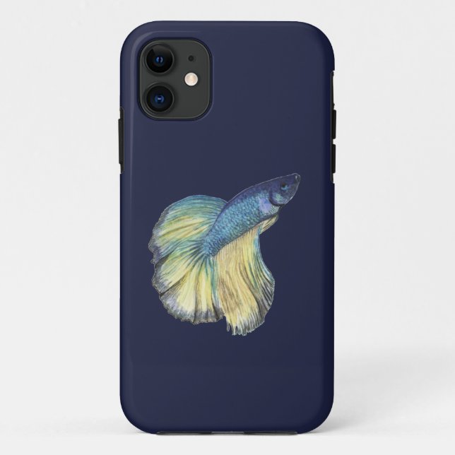 Coque de poisson bleu Betta-Mate coque iphone (Dos)