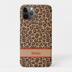 Coque de téléphone Luxe Rouge avec Imprimé Léopard