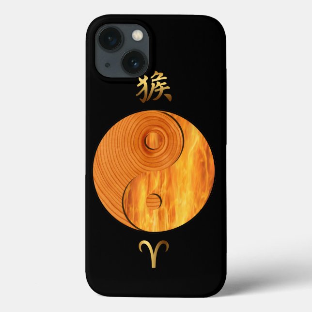 Coque des feux de bois de singe année et baies (Verso)