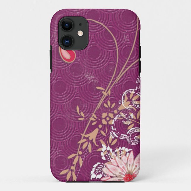 Coque d'iPad iPod Razr violet Floral (Dos)