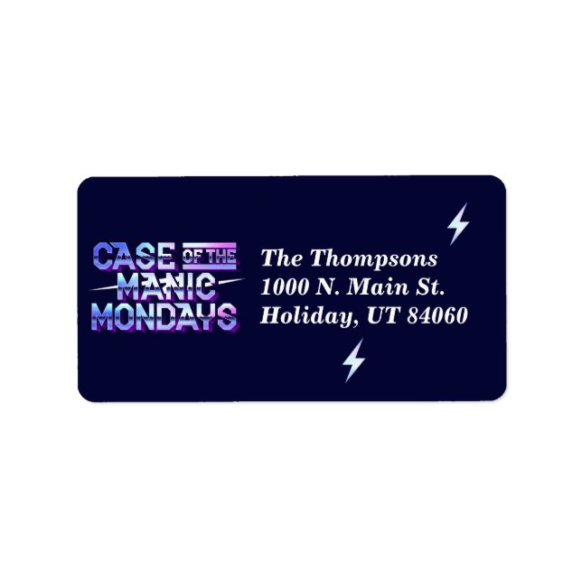 Coque du Manic lundi / Étiquettes d'adresse de ret (Devant)