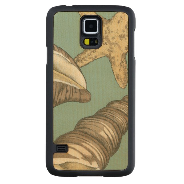 Coque En Érable Galaxy S5 Case Petit trio Shell Turquoise (Dos)