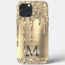 Coque en métal or Monogrammé Parties scintillant d