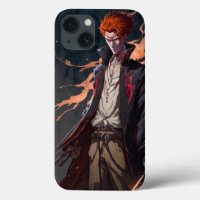 Coque foncé iPhone 13 avec Gras inspiré Anime