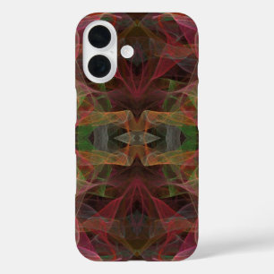 Coque fractal rose, vert et noir