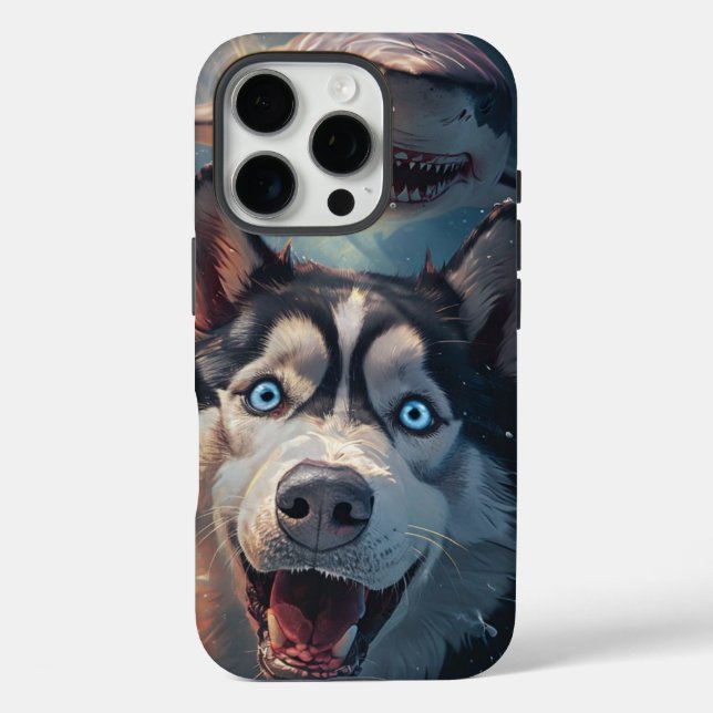 Coque Husky & Shark Imaginaire iPhone 16 Pro (Verso)