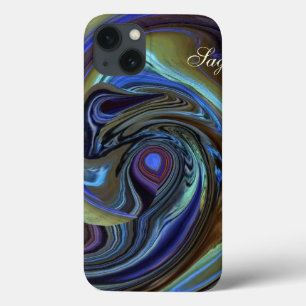 Coque ipad Abstrait de plumes d'or violet N