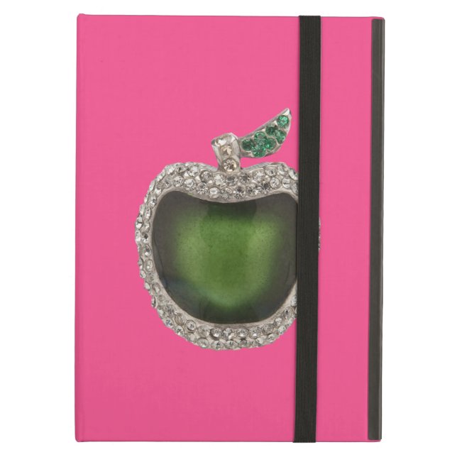 Coque iPad Air Apple vert orné de bijoux (Devant fermé)