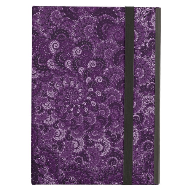 Coque iPad Air Motif pourpre d'art de fractale de remous (Devant fermé)