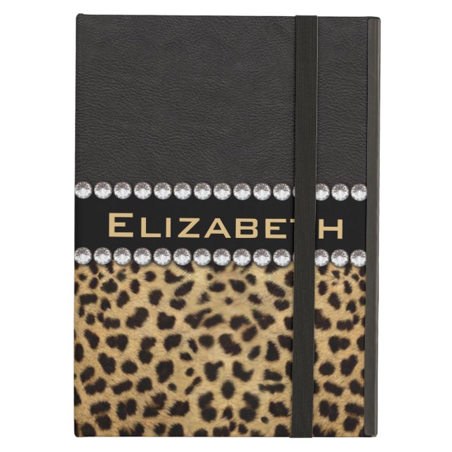 Coque iPad Air PHOTO de monogramme de diamants de fausse pierre (Devant fermé)