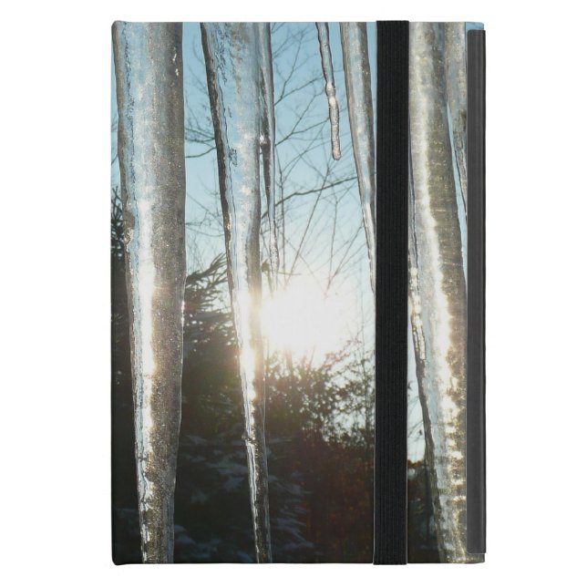 Coque iPad Mini Lever du soleil à travers Icicles hiver Photograph (Devant fermé)