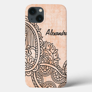 Coque ipad Motif Orange Mehndi