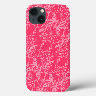coque ipad rose rouge damassé fleur sauvage
