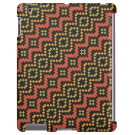 Coque ipad tribal égyptien rouge vert noir
