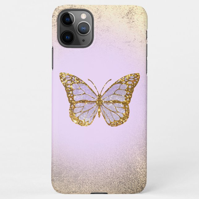 Coque iPhone 11Pro Max coque iphone de conception papillon lavande (Dos)