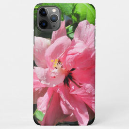 Coque iPhone 11Pro Max Hibiscus rose avec Coque iphone Raindrops