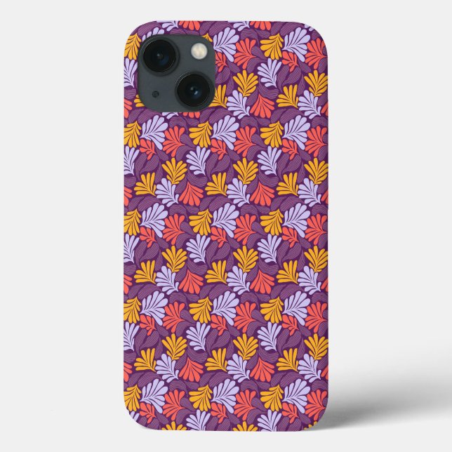 coque iPhone 13 avec motif floral rétro (Verso)
