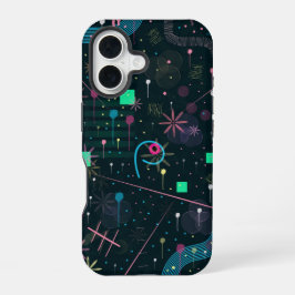 Coque iPhone 16 Abstract Art: Winter Skies