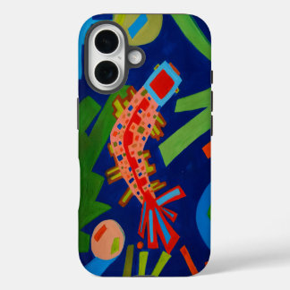 Coque iPhone 16 abstraction, poisson, carpe, cubisme,