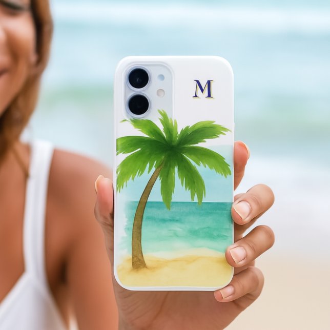 Coque iPhone 16 Ambiance de plage Palmier  (beach vibe iphone case )