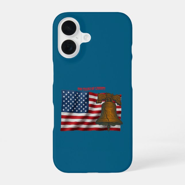 Coque iPhone 16 American Flag & Liberty Bell Independence Day URM (Verso)
