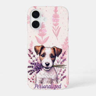 Coque iPhone 16 Amour de Terrier Lilas