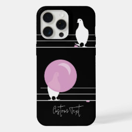 Coque iPhone 16 Amusant Bubblegum Birds on a Wire Black