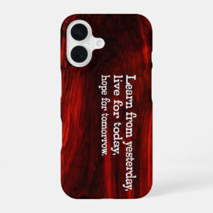 Coque iPhone 16 "Apprendre, vivre, espérer" Citation inspirante