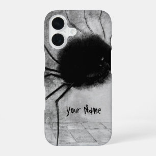 Coque iPhone 16 Araignée souriante par Odilon Redon, Halloween vin