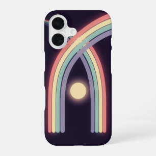 Coque iPhone 16 Arc de Lune Pastel Rétro