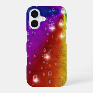 Coque iPhone 16 Arc-en-ciel en cuir d'éléphant Optik, Arc-en-ciel