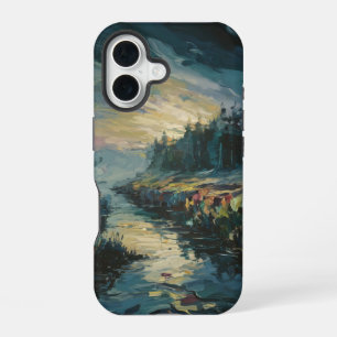 Coque iPhone 16 Art de paysage brumeux