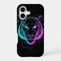 Art numérique néon de tigre