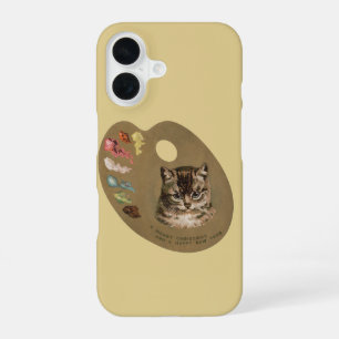 Coque iPhone 16 Artiste de chat de Noël Cottagecore victorien vint