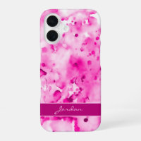 Artsy Hot Pink Aquarelle Peintures avec nom