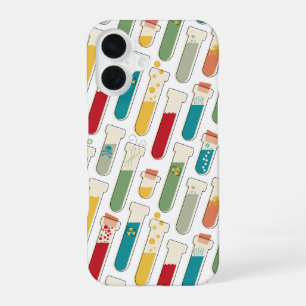 Coque iPhone 16 Bande de tube d'essai de chimie moderne du milieu