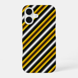 Coque iPhone 16 Bandes arc-en-ciel blanc jaune