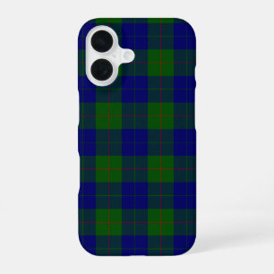 Coque iPhone 16 Barclay tartan bleu vert plaid