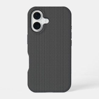Coque iPhone 16 Base noire de fibres de carbone