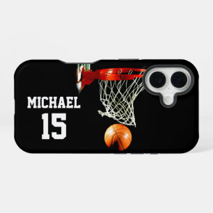 Coque iPhone 16 Basketball Votre Nom