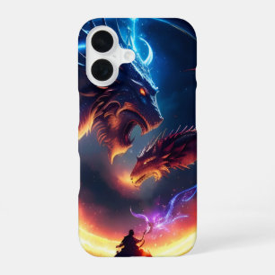 Coque iPhone 16 Bataille de dragon médiéval
