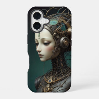 Coque iPhone 16 Beau robot rétro