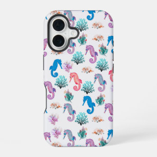 Coque iPhone 16 Beaux Hippocampes