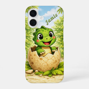 Coque iPhone 16 Bébé Dinosaure Mignon à l'éclosion