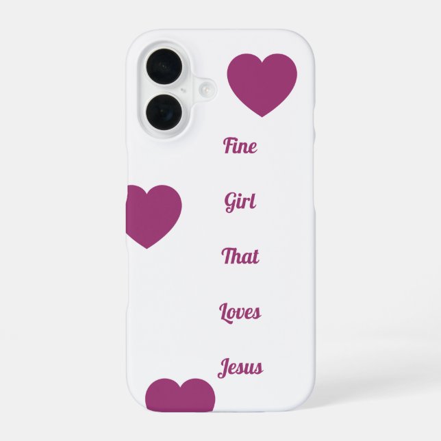 Coque iPhone 16 "Belle fille qui aime Jésus". (Verso)