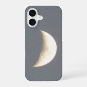 Coque iPhone 16 Belle Lune Croissante au Crépuscule