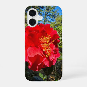 Coque iPhone 16 belles fleurs rouges de Camellia à Descanso Garden