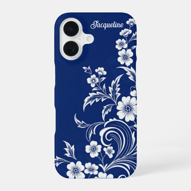 Coque iPhone 16 Bleu Porcelaine (Verso)